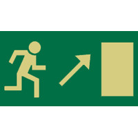 Nooduitgang rechts omhoog sticker