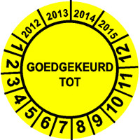 Keuringsstickers 11 E GOEDGEKEURD TOT: