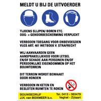 Voorbeeld bouwbord