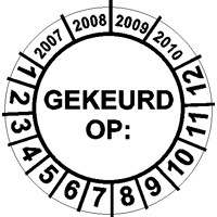 Keuringssticker 11 D GEKEURD OP: