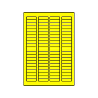 Gele weefsel etiketten zonder kader 12 x 40 mm. (88 stuks per vel, 10 vel per verpakking)
