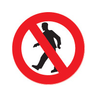 Voetgangers verboden bord
