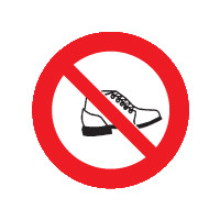 Schoenenverbod sticker