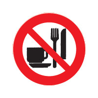 Eten en drinken verboden sticker