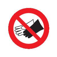 Handschoenenverbod sticker