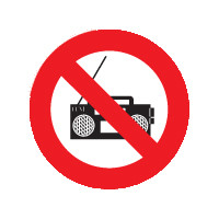 Radioverbod sticker