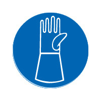 Handschoenen met polsbescherming bord