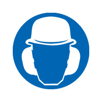 Helm en gehoorbeschermers sticker