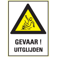 Uitglijden tekst sticker