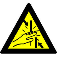 Knelgevaar sticker (vertikale delen)