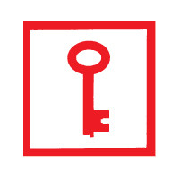 Noodsleutel sticker