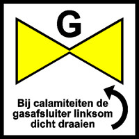 Gasafsluiter links sticker