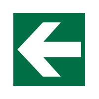Vluchtrichting schuine pijl bord