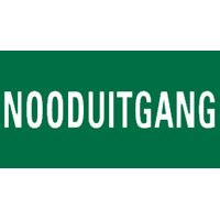 Nooduitgang tekst bord