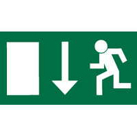 Nooduitgang rechtdoor (links) sticker