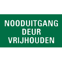 Nooduitgang deur vrijhouden sticker