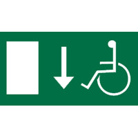 Nooduitgang invaliden links sticker