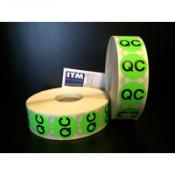 QC stickers - fluor groen - 1000 stuks - 25mm dia 