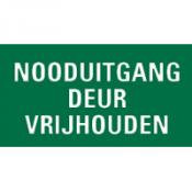 Nooduitgang deur vrijhouden sticker Nooduitgang deur vrijhouden sticker